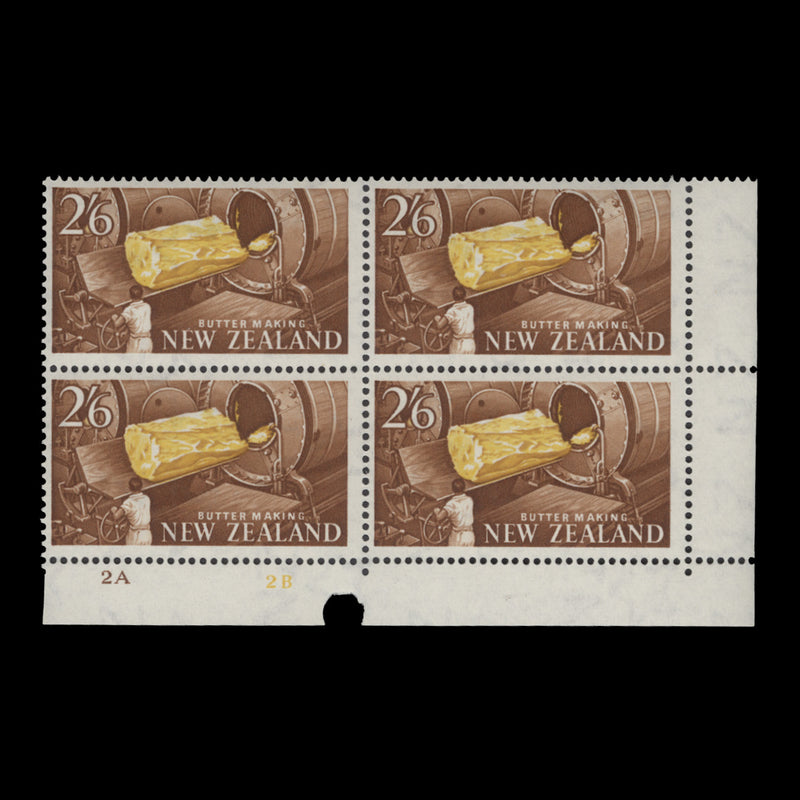 New Zealand 1960 (MNH) 2s6d Butter Making plate block