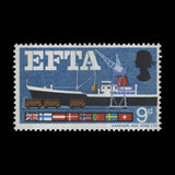 Great Britain 1967 (Variety) 9d EFTA phosphor missing lilac
