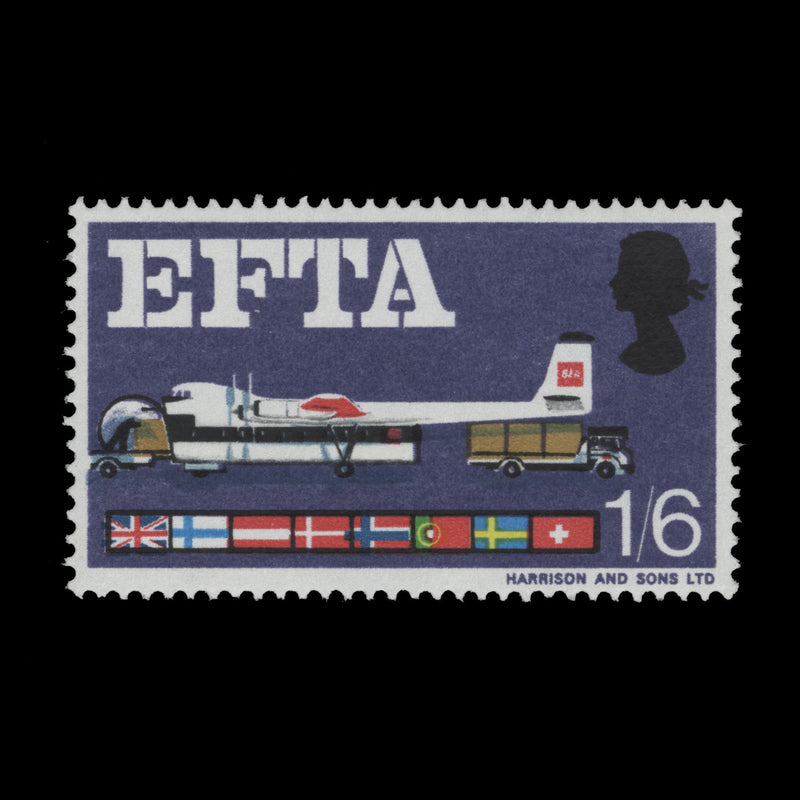 Great Britain 1967 (Variety) 1s6d EFTA ordinary with blue-grey shift