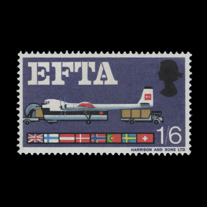 Great Britain 1967 (Variety) 1s6d EFTA ordinary with blue-grey shift
