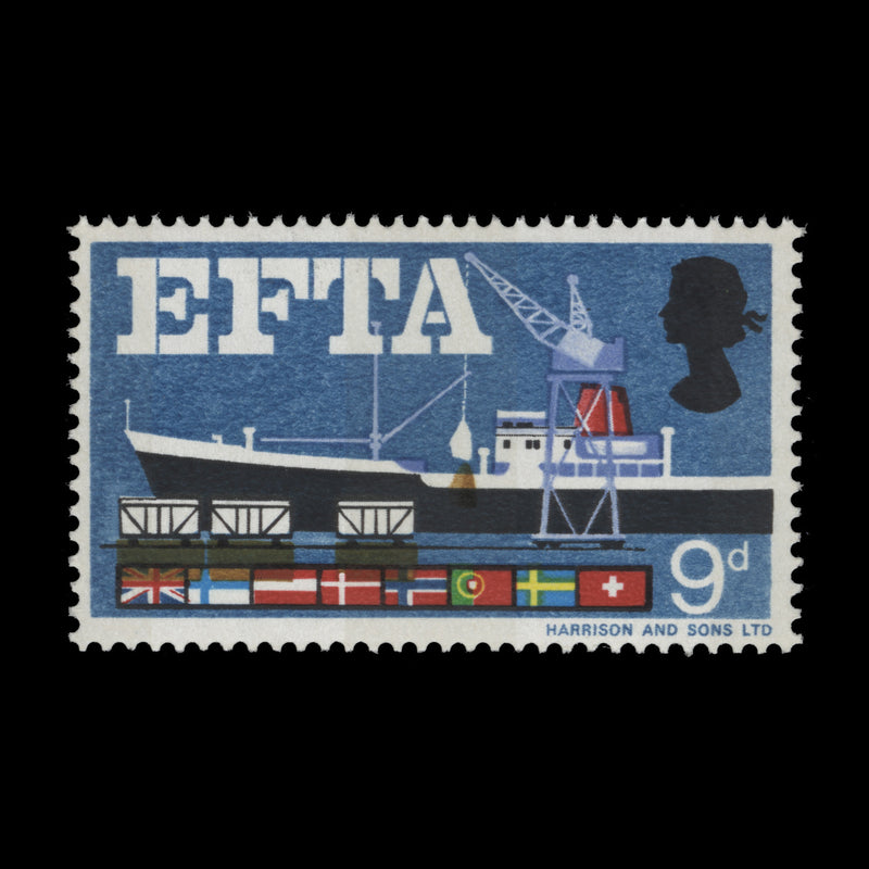 Great Britain 1967 (Variety) 9d EFTA phosphor with brown shift