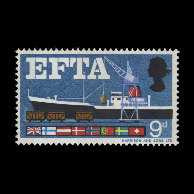 Great Britain 1967 (Variety) 9d EFTA phosphor with brown shift