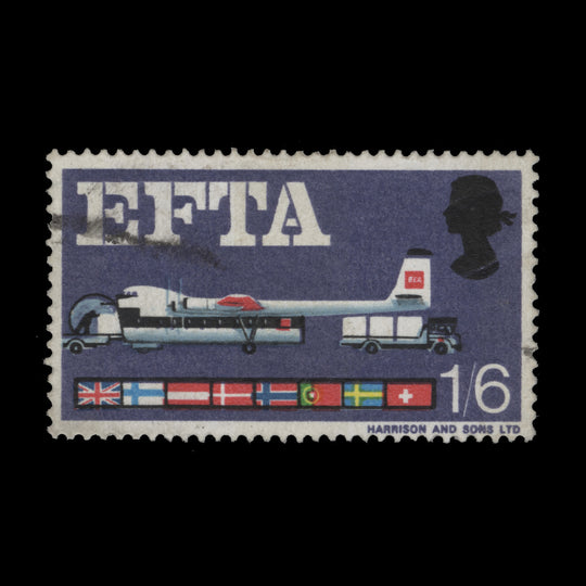 Great Britain 1967 (Variety) 1s6d EFTA phosphor missing brown