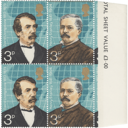 Great Britain 1973 (Variety) 3p British Explorers light orange-brown shift