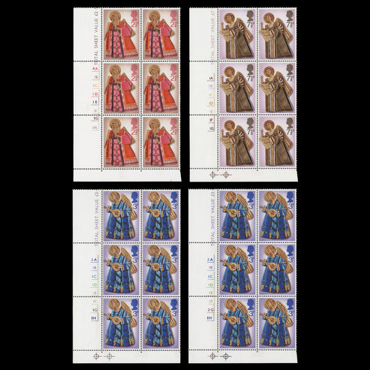 Great Britain 1972 (MLH) Christmas cylinder blocks