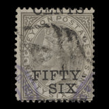 Ceylon 1885 (Variety) 56c/96c Drab with surcharge shift