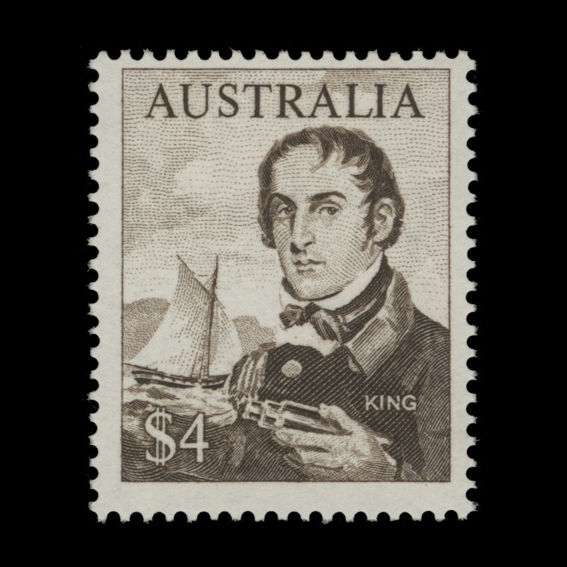 Australia 1966 (Variety) $4 Admiral King with sepia offset