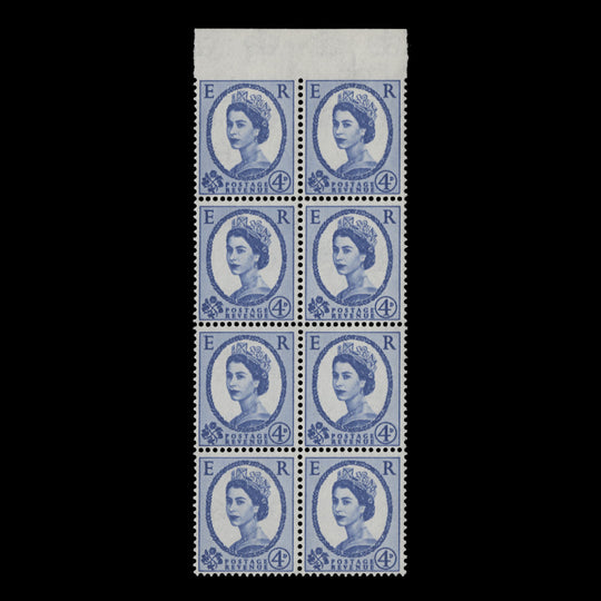 Great Britain 1965 (Variety) 4d Deep Blue block imperf to margin