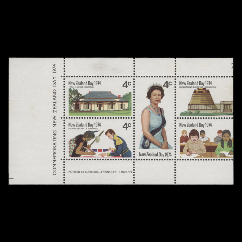 New Zealand 1974 (Variety) New Zealand Day miscut miniature sheet