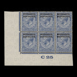 Morocco Agencies 1925 (MNH) 2½d Blue control C25 block