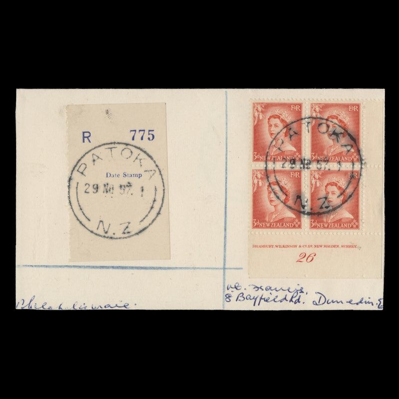 New Zealand 1957 (Postmark) Patoka