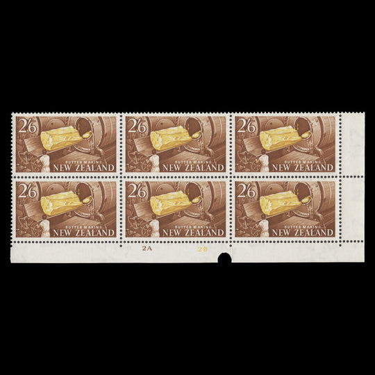 New Zealand 1960 (MNH) 2s6d Butter Making plate block