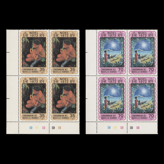 Nouvelles Hebrides 1973 (MNH) Christmas plate blocks