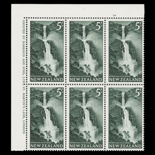 New Zealand 1966 (MNH) 5s Sutherland Falls cylinder block, chalk-surfaced
