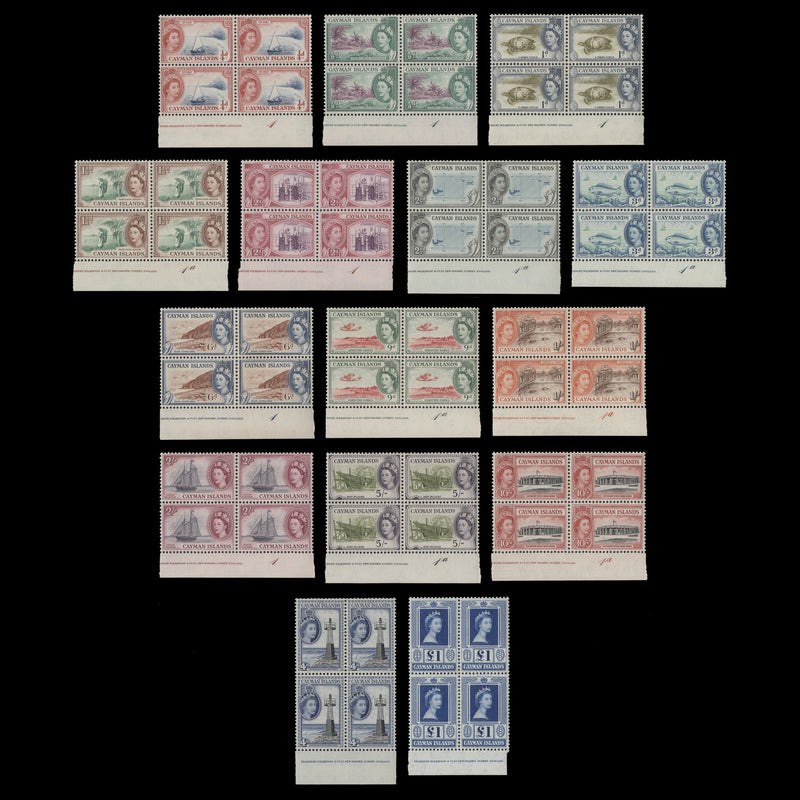 Cayman Islands 1953 (MLH) Definitives imprint blocks