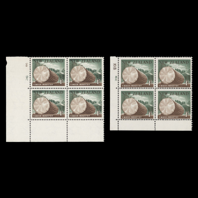 New Zealand 1960 (MNH) 1s Timber Industry plate blocks
