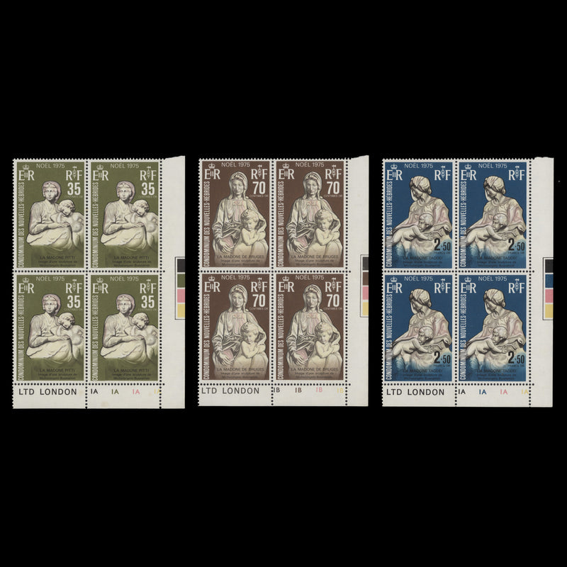 Nouvelles Hebrides 1975 (MNH) Christmas plate blocks