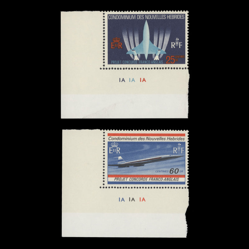 Nouvelles Hebrides 1968 (MNH) Anglo-French Concorde Project plate singles