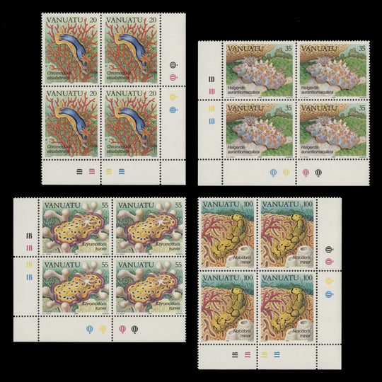 Vanuatu 1985 (MNH) Sea Slugs plate blocks