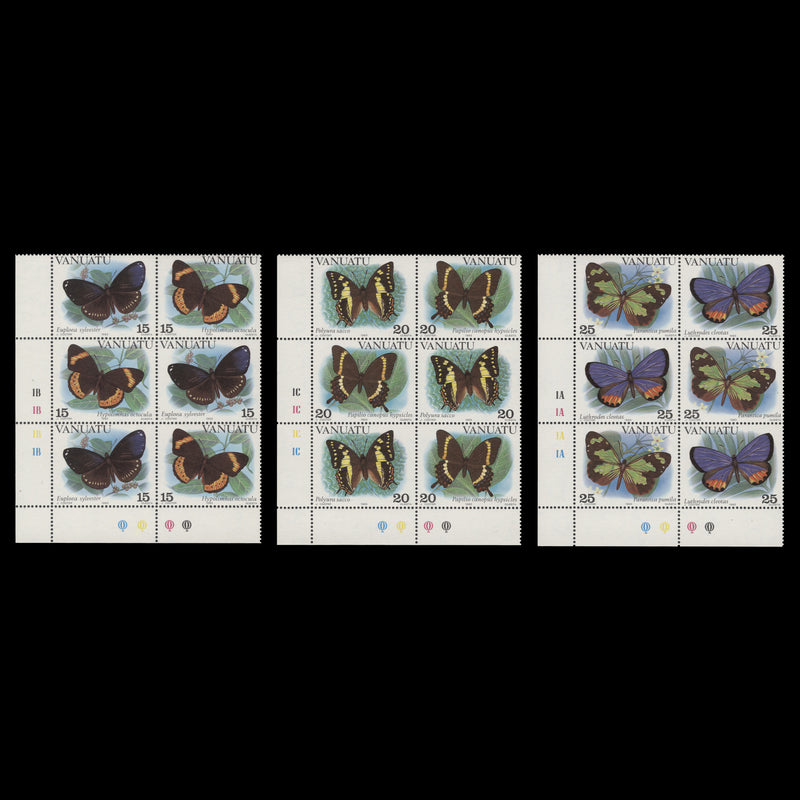 Vanuatu 1983 (MNH) Butterflies plate blocks