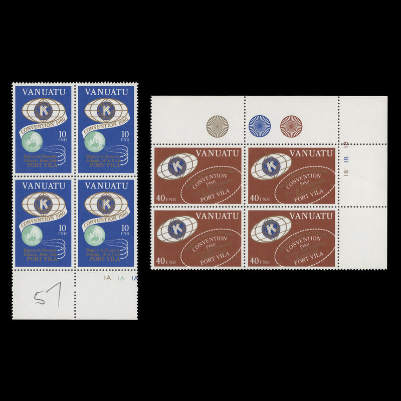 Vanuatu 1980 (MNH) Kiwianis International Convention plate blocks