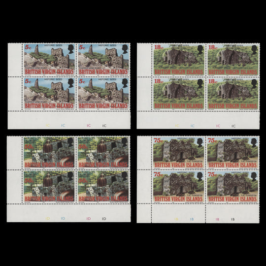 British Virgin Islands 1976 (MNH) Historic Sites plate blocks