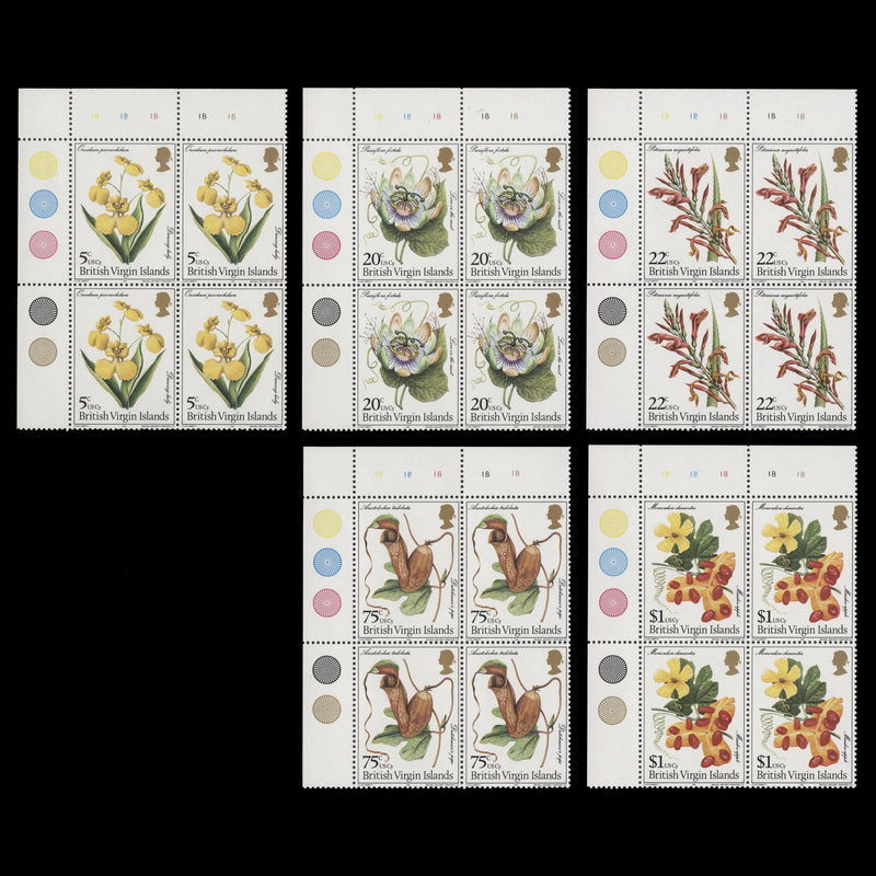 British Virgin Islands 1981 (MNH) Flowers plate blocks