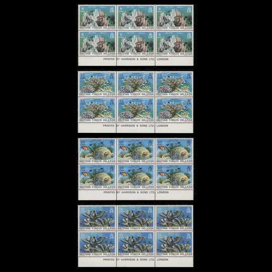 British Virgin Islands 1978 (MNH) Coral imprint blocks