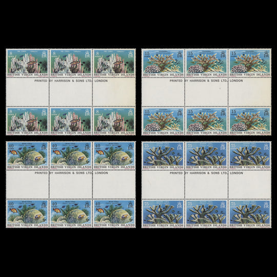 British Virgin Islands 1978 (MNH) Coral imprint blocks