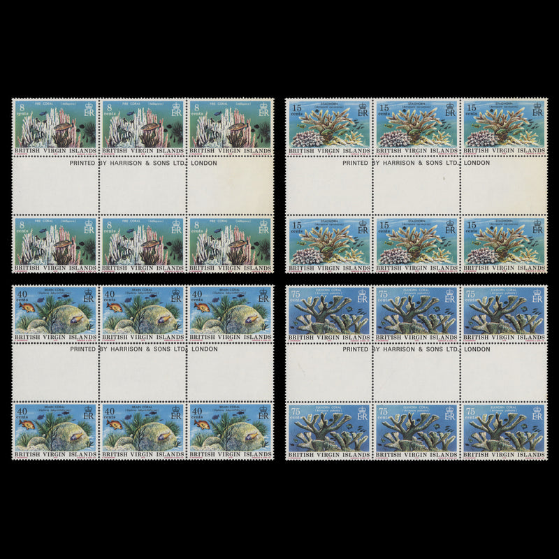 British Virgin Islands 1978 (MNH) Coral imprint blocks