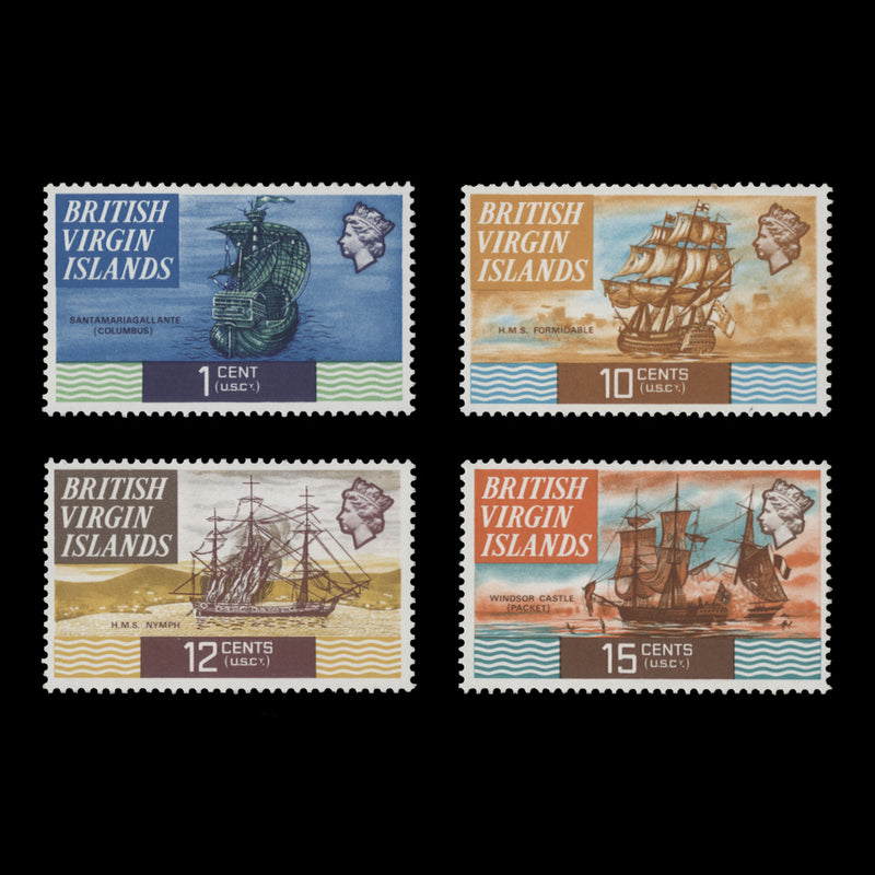 British Virgin Islands 1974 (MNH) Ships Definitives, perf 13½ x 13½