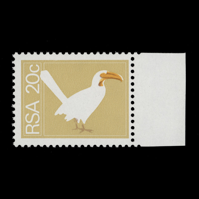 South Africa 1974 (Error) 20c Yellow-Billed Hornbill missing black