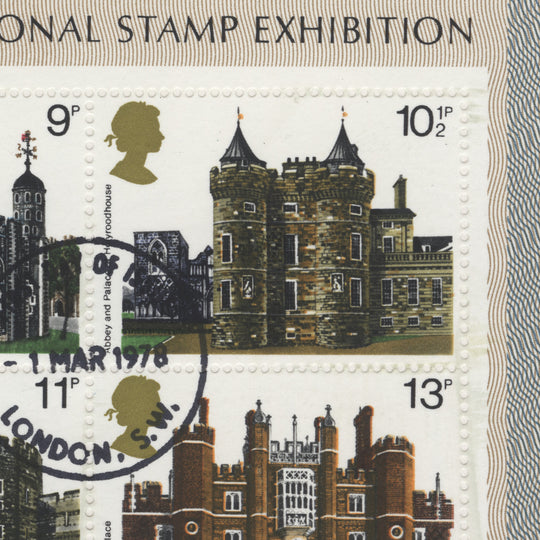 Great Britain 1978 (Variety) British Architecture miniature sheet with orange shift