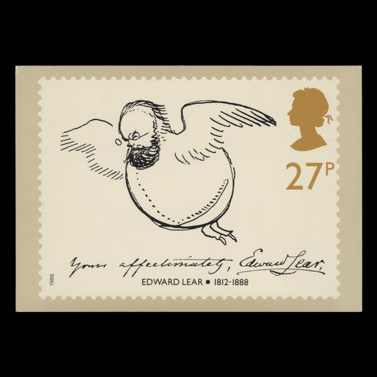 Great Britain 1988 (FDC) Edward Lear Centenary M/S