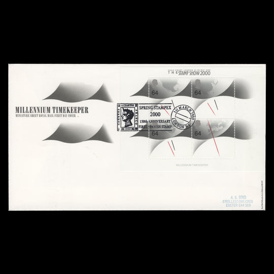 Great Britain 2000 Millennium Timekeeper miniature sheet on cover