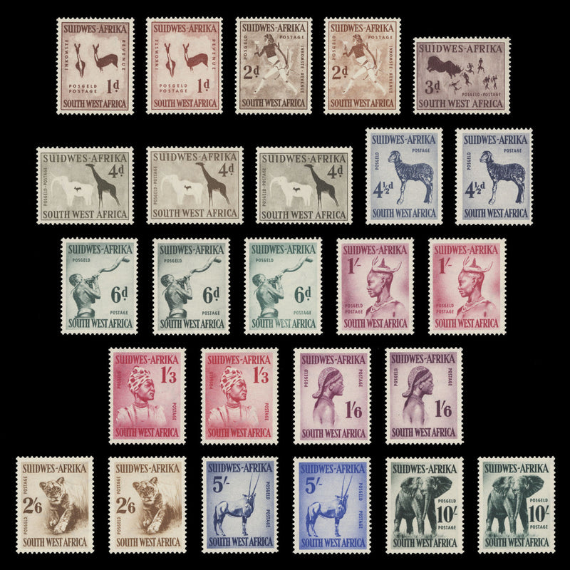 South West Africa 1954 Wildlife Definitives colour trials