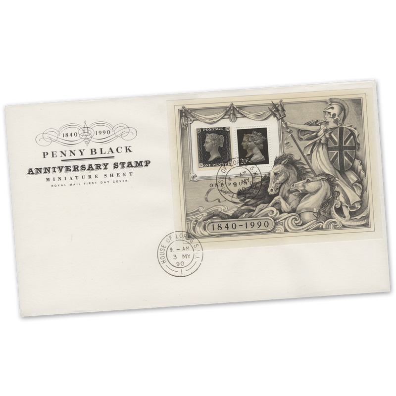 Great Britain 1990 (FDC) Anniversary of Penny Black M/S