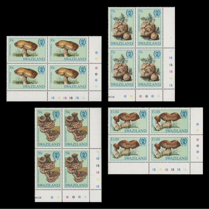 Swaziland 1984 (MNH) Fungi traffic light/plate blocks