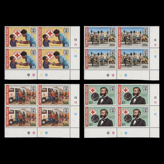 Swaziland 1982 (MNH) Red Cross Society plate blocks