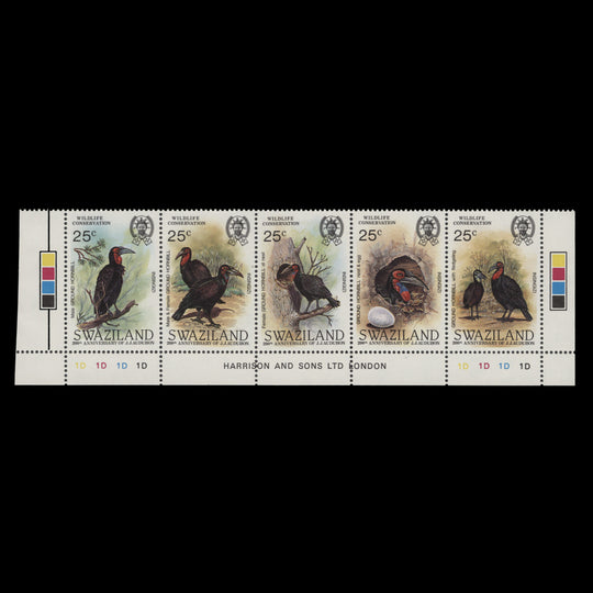 Swaziland 1985 (MNH) Wildlife Conservation plate 1D–1D–1D–1D strip
