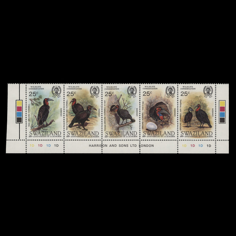 Swaziland 1985 (MNH) Wildlife Conservation plate 1D–1D–1D–1D strip