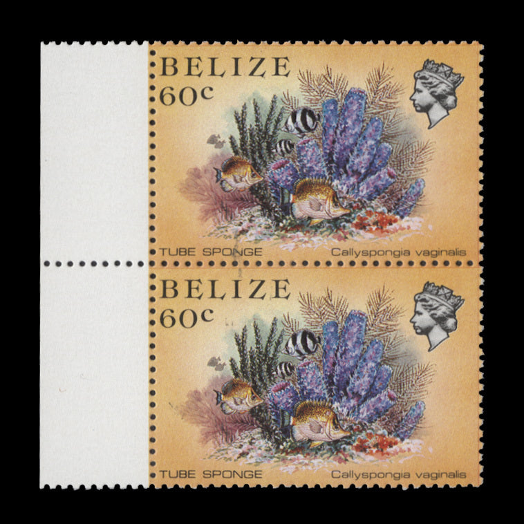 Belize 1984 (Variety) 60c Tube Sponge with perforation shift