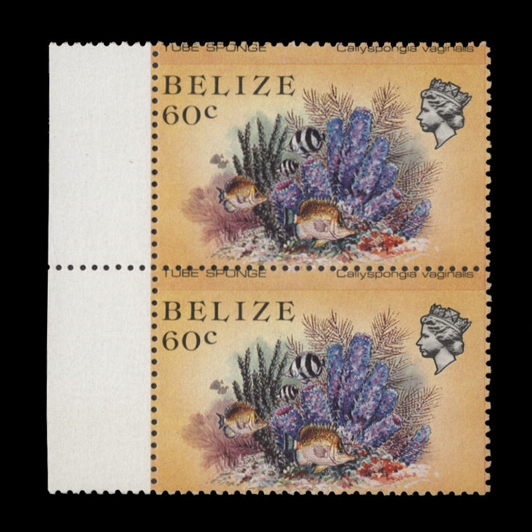 Belize 1984 (Variety) 60c Tube Sponge with perforation shift