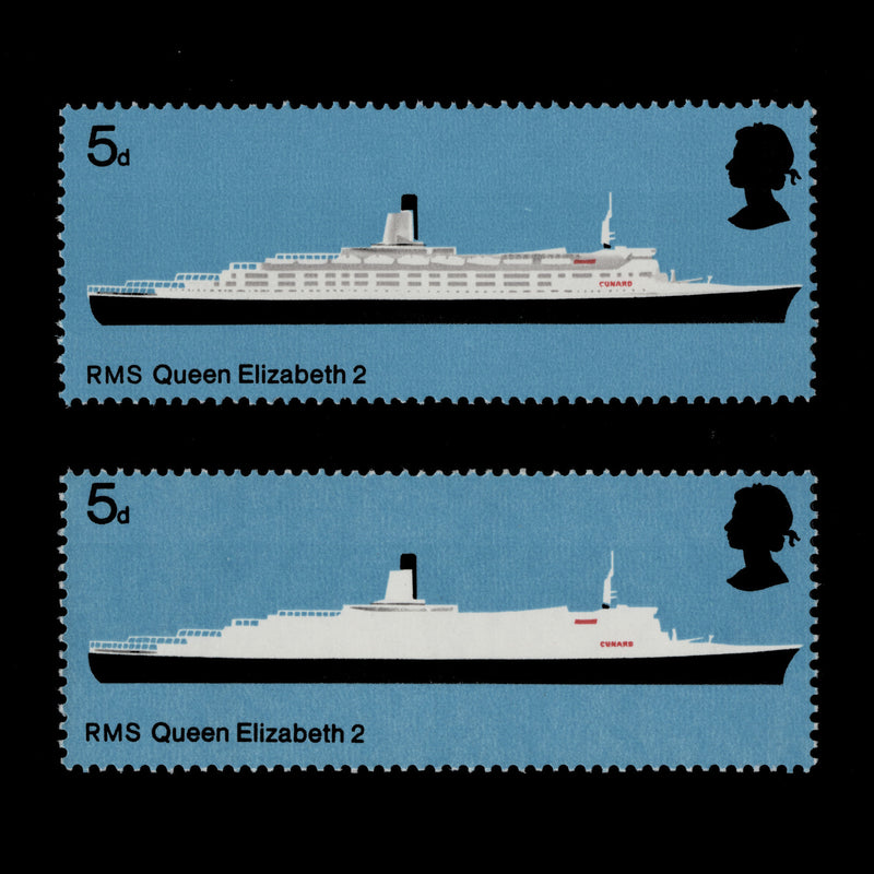 Great Britain 1969 (MNH) 5d British Ships missing grey. SG778b