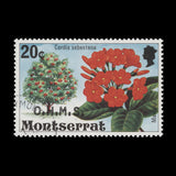 Montserrat 1980 (Variety) 20c Manjak official with overprint offset