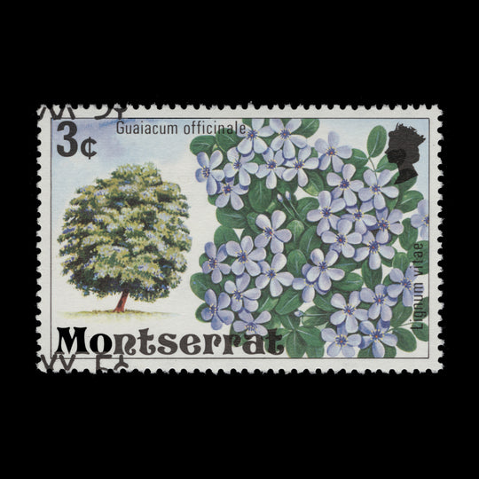 Montserrat 1980 (Variety) 5c/3c Lignum Vitae with surcharge shift