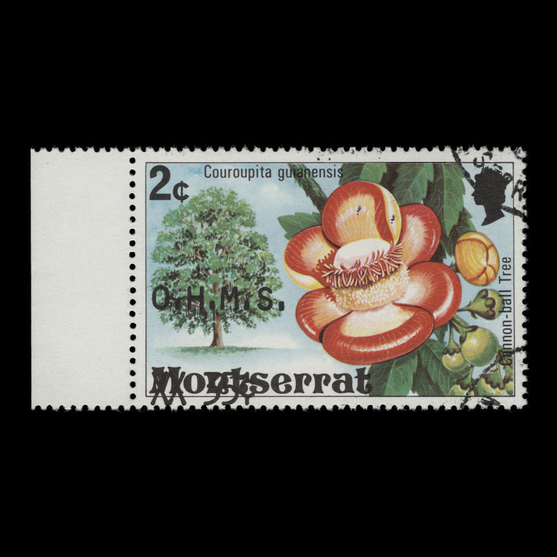 Montserrat 1980 (Variety) 35c/2c Cannon-Ball Tree official with surcharge shift