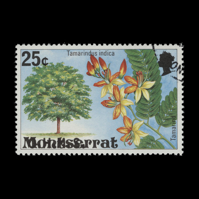 Montserrat 1980 (Variety) 25c Tasmarind official with overprint shift