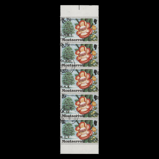 Montserrat 1980 (Variety) 35c/2c Cannon-Ball Tree official with surcharge shift