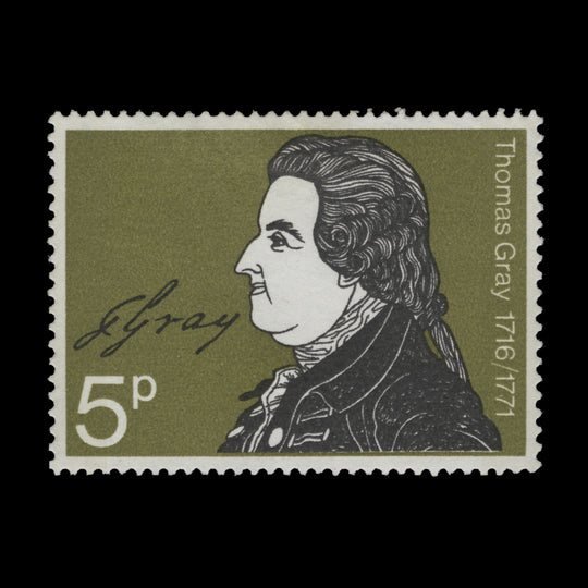 Great Britain 1971 (Variety) 5p Literary Anniversaries missing gold